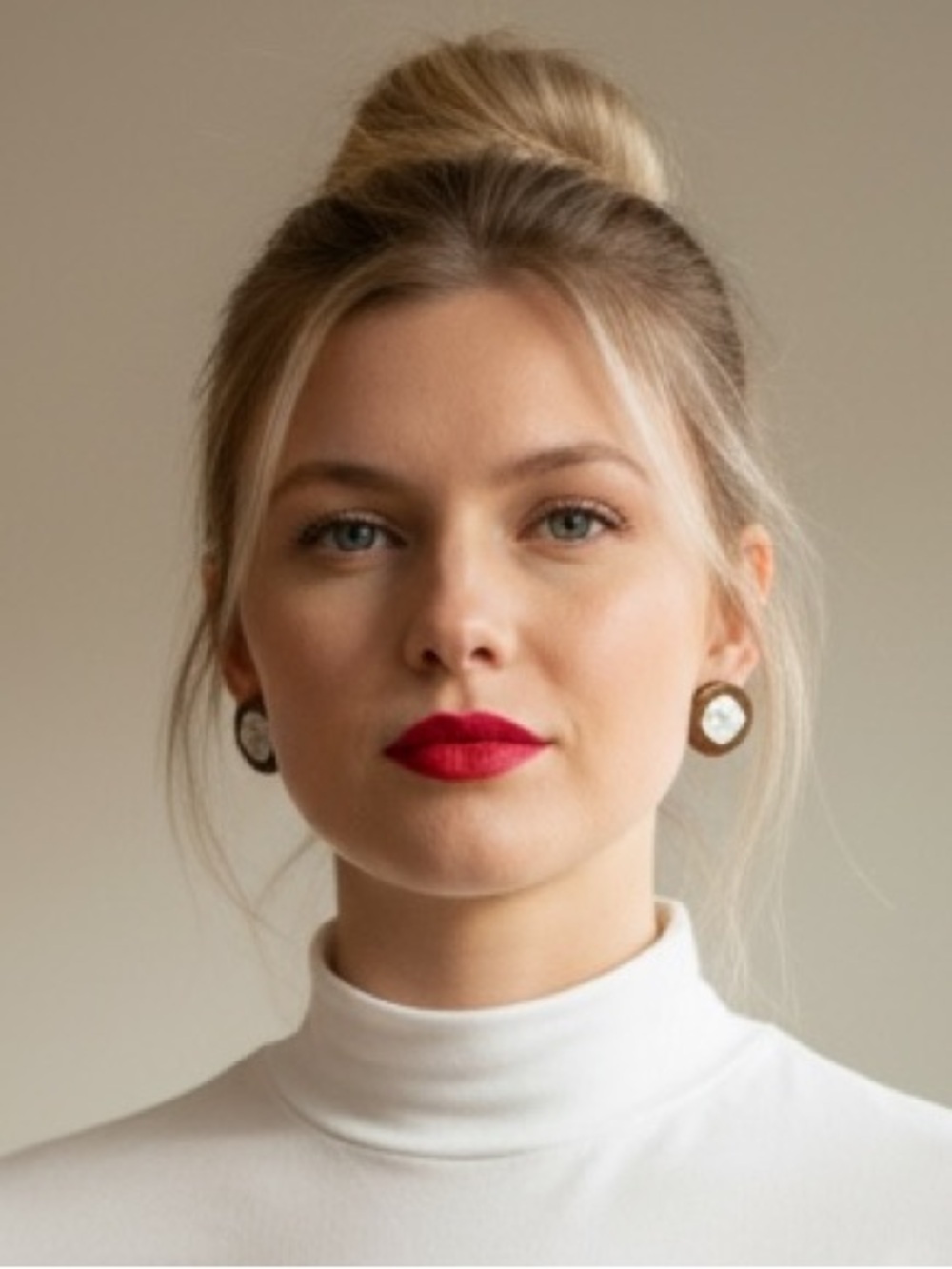 CHANEL Gold and Silver Round Clip-On Earrings